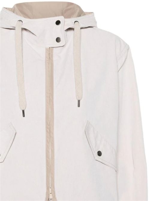 Beige cotton blend drawstring jacket Brunello Cucinelli | MH5622786C786